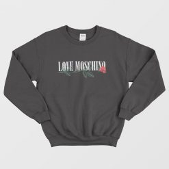 Love Moschino With Rose Logo Black Sweatshirt