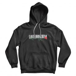 Love Moschino With Rose Logo Black Hoodie