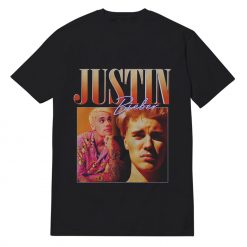 Oversized Printed Justin Bieber Black T-shirt