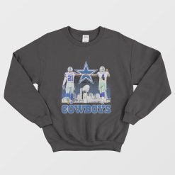 Ezekiel Elliott And Dak Prescott Signatures Of Dallas Cowboys Sweatshirt