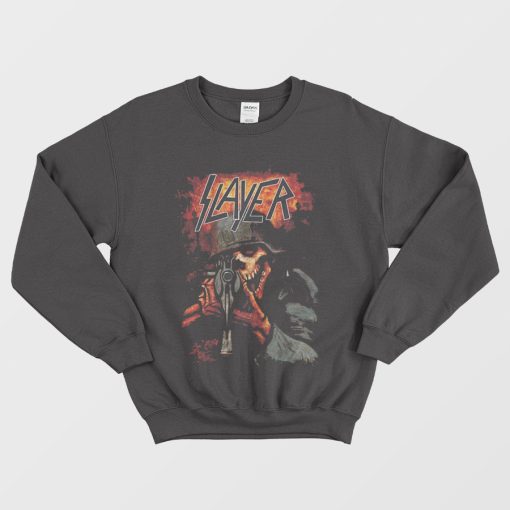 Slayer Skull And Gun Vintage Sweatshirt