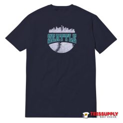 Vintage Seattle Baseball Retro City Skyline T-Shirt