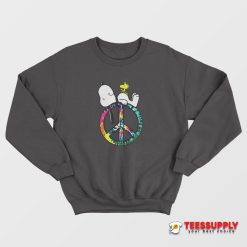 Peace And Love Hippie Style Sleeping Snoopy Sweatshirt