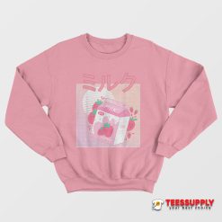 Japanese Kawaii Strawberry Milk Shake Carton Sweatshirt