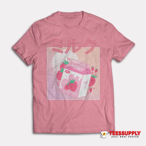 Japanese Kawaii Strawberry Milk Shake Carton T-Shirt