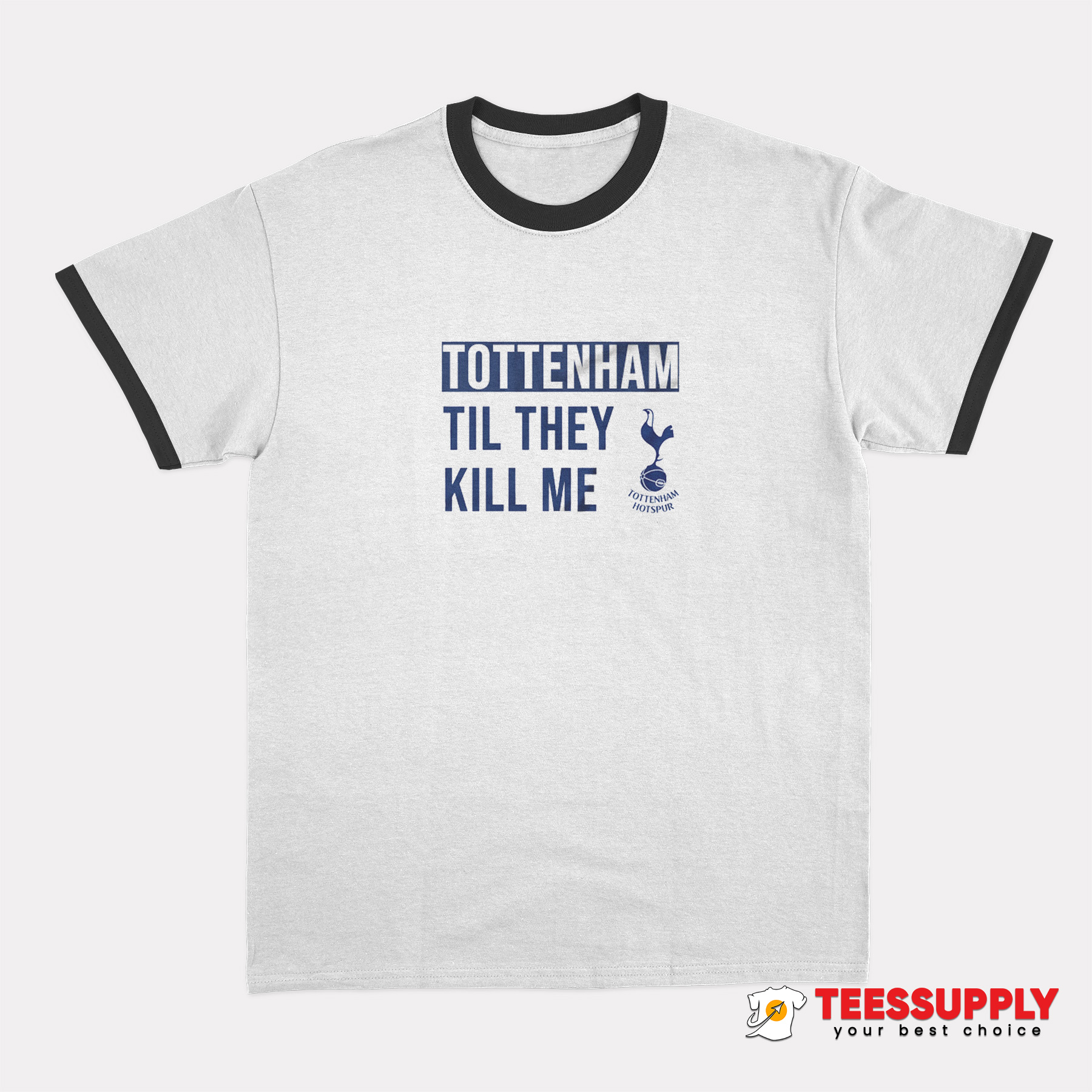 Tottenham Hotspur Retro Kit Tshirt Black 2XL | TeeMin