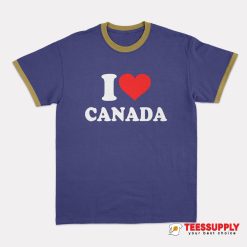 Elon Musk I Love Canada Ringer T-Shirt