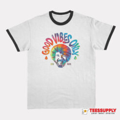 Bob Ross Good Vibes Only Ringer T-Shirt