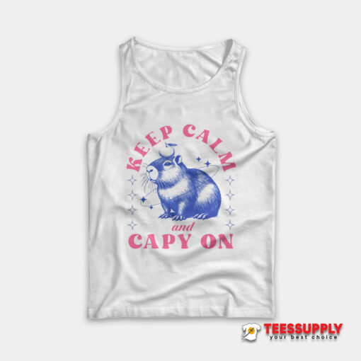 Keep Calm and Capy On Tank Top