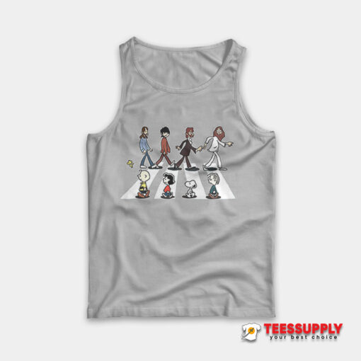 Peanuts In Abbey Road The Beatles Snoopy Tank Top