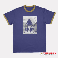 The Beatles vs Godzilla Ringer T-Shirt