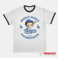 Betty Boop Dodgers World Series Champions Ringer T-Shirt