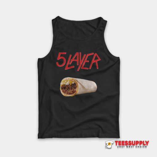 5 Layer Burrito Slayer Parody Logo Tank Top