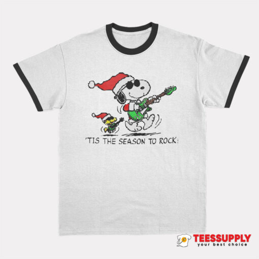 Peanuts Snoopy Tis The Season To Rock Ringer T-Shirt