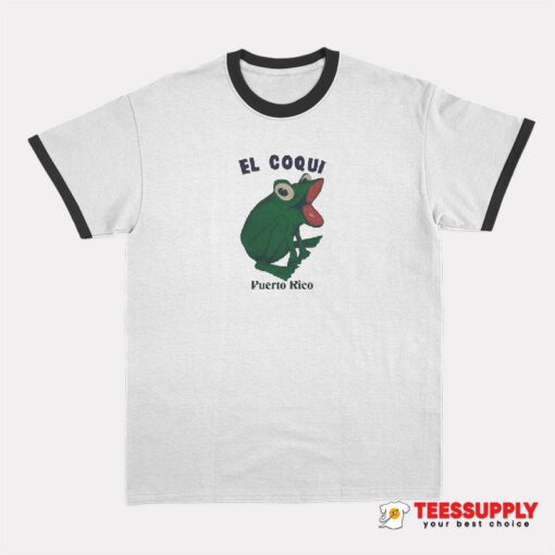 El Coqui Puerto Rico Bad Bunny Ringer T-Shirt