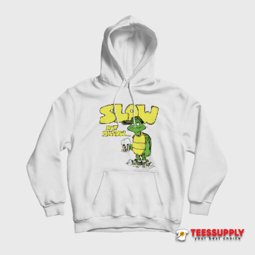 Vintage Retro 70s Turtle Beer Slow But Mellow Hoodie